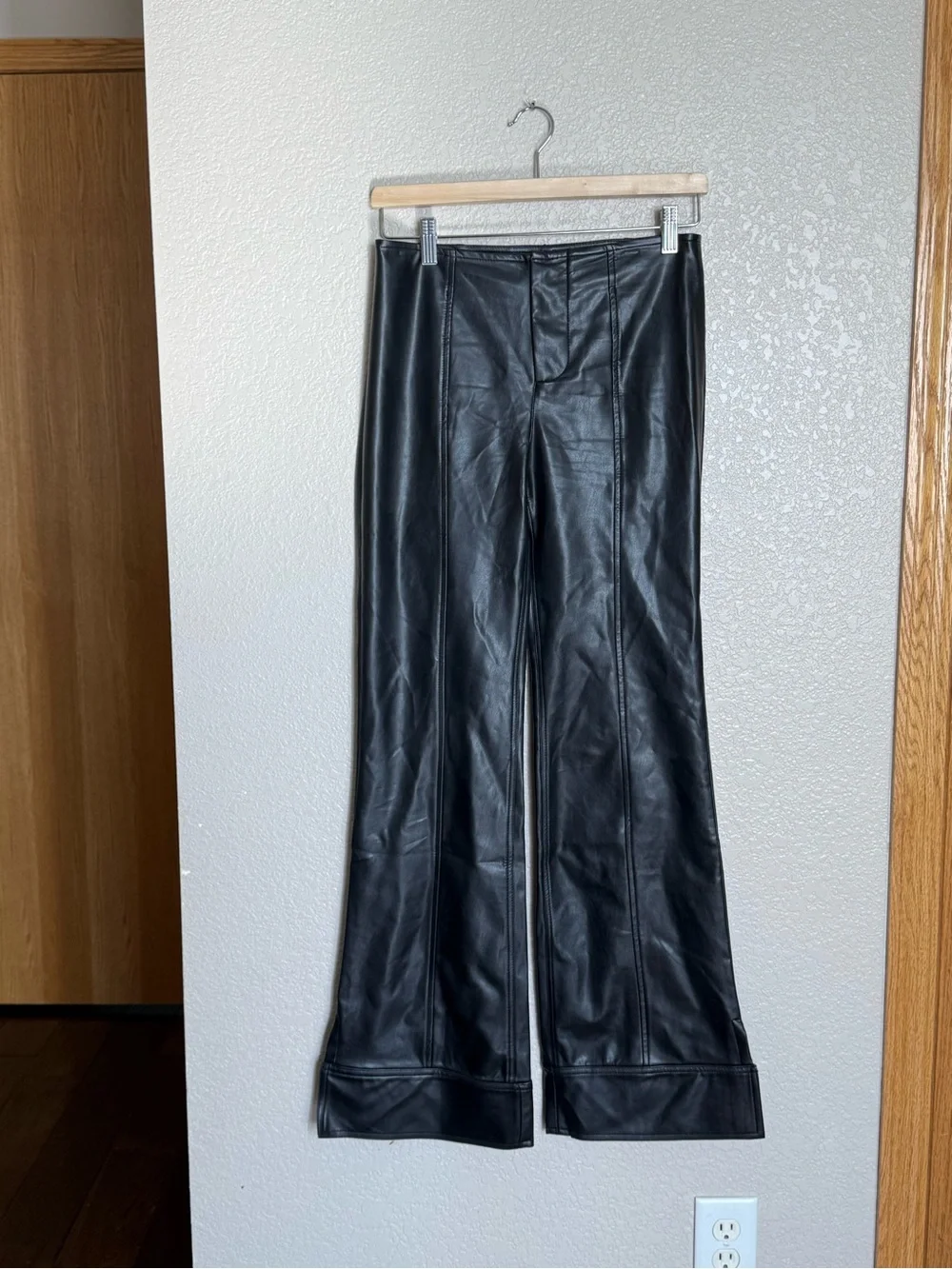 Free People We The Free Glow Up Faux Leather Flare Pants